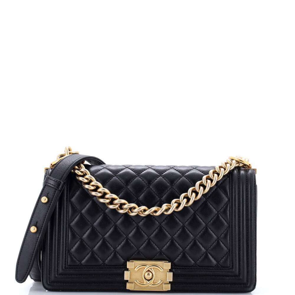Chanel Boy Flap Bag Quilted Lambskin #242417C41B - Picture 1 of 8